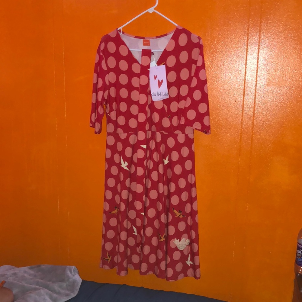 DuMilde red/orange women’s dress long dress size extra large